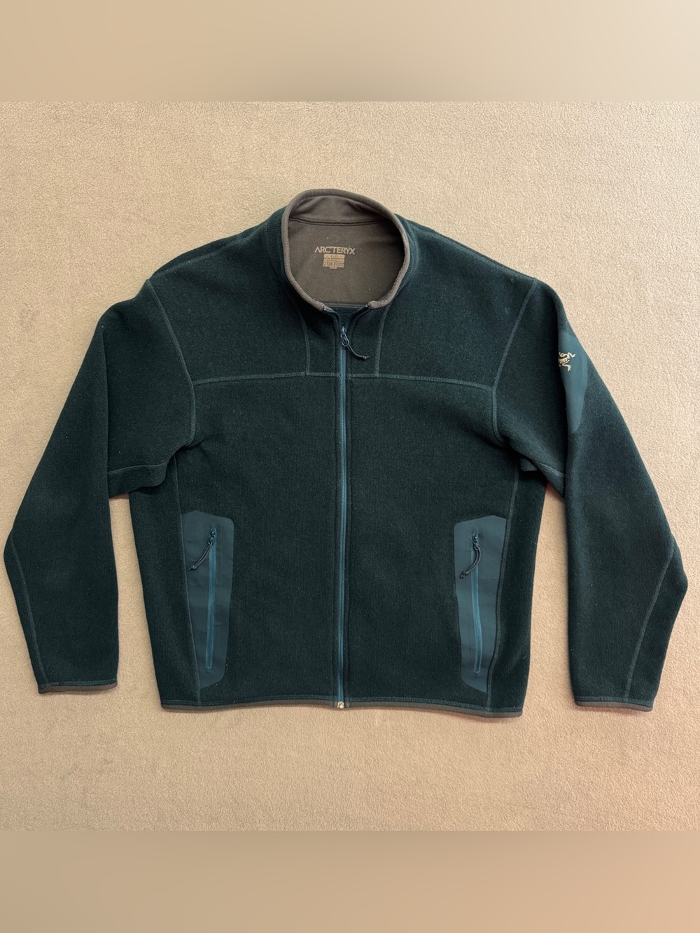 Arcteryx Fleece Jacket Large Men's Full Zip Sweater Outdoor Blue